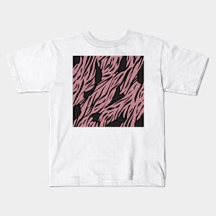 rose pink zebra stripes pattern Kids T-Shirt